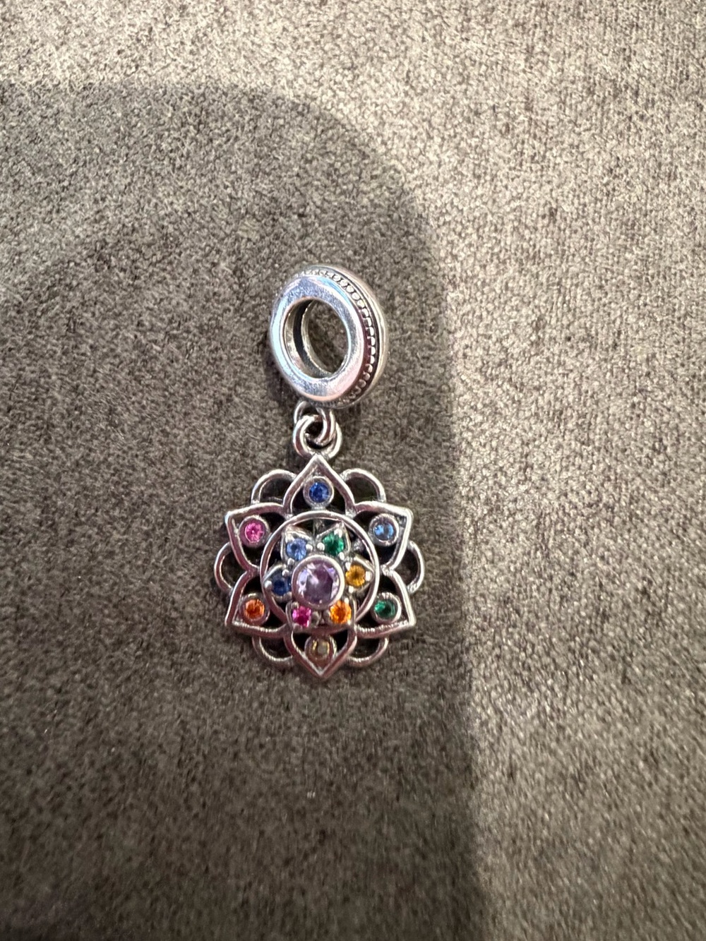 Pandora Sterling Silver Multicolor Flower Mandala Charm
